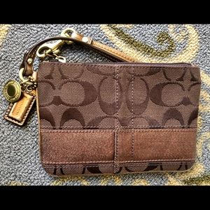 **Authentic** Dark Brown Coach Wristlet